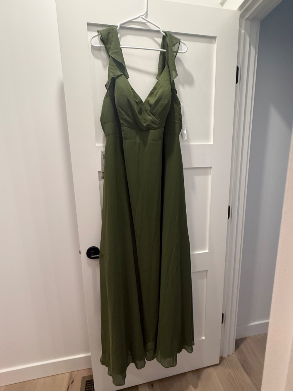 NWT Azazie A18 Leilani Bridesmaid Dress- Olive - Picture 3 of 5